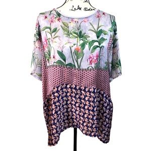 Zara Multicolor Floral and Patterned Blouse